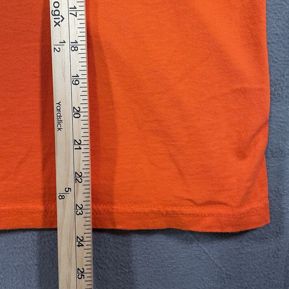 Gildan Long Sleeve Shirt Orange Unisex M Cotton DJ Graphic Y2K Streetwear - Picture 3 of 10